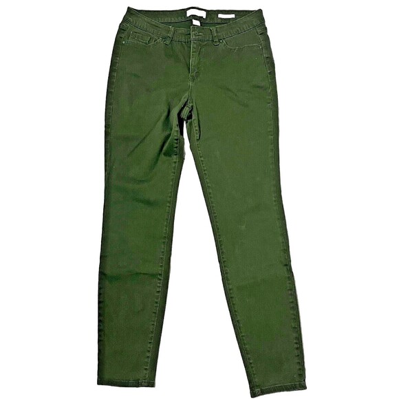 Vintage America Blues Green Denim Boho Skinny Jeans 8 Stretch Cottagecore Preppy - Picture 2 of 5